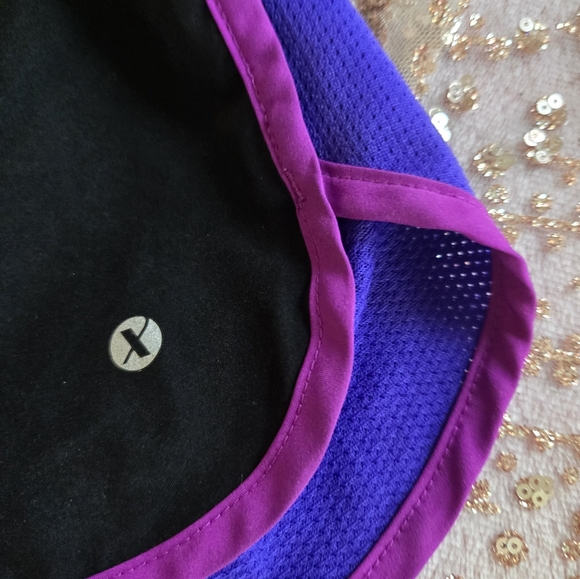 Xersion Black and Purple Athletic Shorts Lightweight Design - Picture 2 of 4